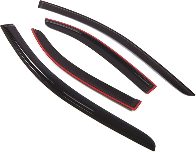 Outside Mount Window Vent Visors Rain Guards Compatible with Acura TSX 2004-2008 | Side Window Wind Deflectors Rain Shields | Smoke Tinted, 4 Pcs Set, DGWV-006