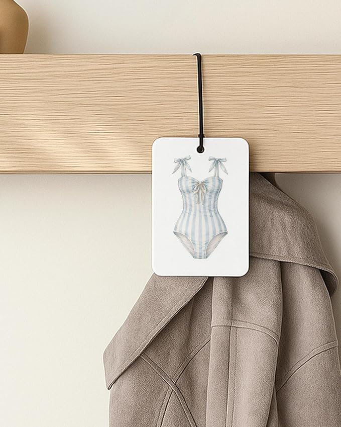 Blue Beach Car Air Freshener 4 Pcs Coconut Scented, Coastal Ocean Animal Bikini Car Accessories Mirror Decor for Women, Girly Beachy Hanging Air Freshener for Cars Closet Drawer Books