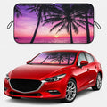 Car Windshield Sun Shade, Universal Fit Compact Sedan SUV, Vacation Style | 59 x 27.5" Car Sun Visor, Foldable Front Window Sunshade, UV Heat Blocker