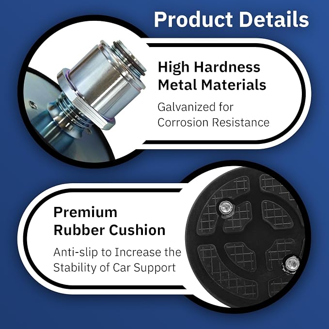 4PCS 60mm Shaft Diameter Car Lift Rubber Tray Heightening Feet Plus High Leg Pads, Screw Up Car Lift Pads Heightening Feet Tray