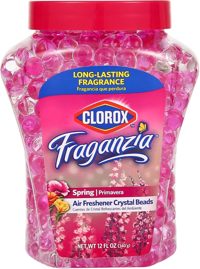 Fraganzia Crystal Beads Air Freshener Spring Scent Long Lasting Room Deodorizer Odor Eliminator Gel Beads Home Car Office Daily Use 12 FL OZ 12 Pack for Everyday Freshness Throughout the Home