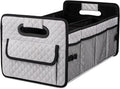Car Trunk Organizers and Storage for SUV, Collapsible Multi Compartment Container Box Adjustable Car Accessories for Women Men, Light Grey