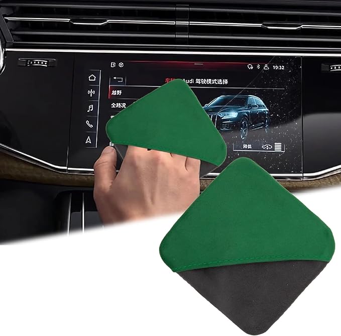 Car Screen Cleaner, 4.1''×4.1'' Microfiber Dashboard Wipes, Square Microfiber Cloth, Automotive Display Wipes,Vehicle Screen Cleaner Tool for Dashboard Display, Car Interior Tool (Green)