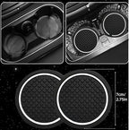10 PCS Leather Car Seat Covers Front Set, 14.5”-15'' Sporty Steering Wheel Cover Universal, Center Console Cover, Seat Belt Cushion, Cup Holder Coaster, Car Interior Set White