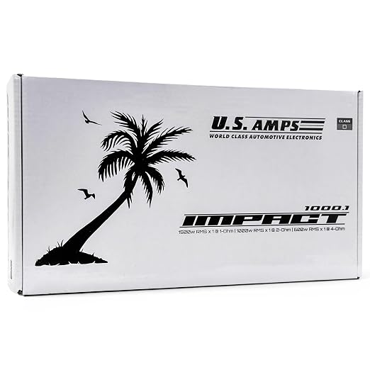 US Amps IMPACT-1000.1 Monoblock 1500W RMS Class D Mini Amplifier
