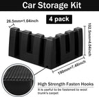 4 Pack Car Trunk Organizer Blocks for Back of SUV Multipurpose Car Storage Organizer Blocks Trunk Divider Available to Wool Carpet for Truck SUV Van Cargo