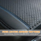 Car Armrest Storage Box Mat, Fiber Leather Car Center Console Cover, Car Armrest Seat Box Cover Accessories Interior Protection for Most Vehicle, SUV, Truck, Car (Black/Blue)