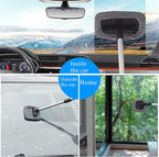 Car Glass Cleaner Wiper,Windshield Cleaning Tool, Microfiber Window Cleaner with Extendable Handle,Auto Glass Wiper Kit(Red Square)