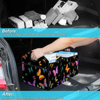 Butterfly Printed Pattern 50L Waterproof Polyester Trunk Organizer Car Storage MultiCompartment Large Capacity Poket