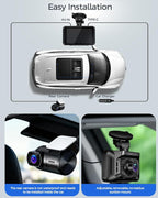 V100 4K Dash Cam Front and Rear, Free 64GB Card Dashcam Car Camera | 4" Touch Screen, STARVIS 2 Night Vision, GPS, 5G WiFi up to 20MB/s, Voice Control, 24H Parking Mode, G-Sensor Loop Recording
