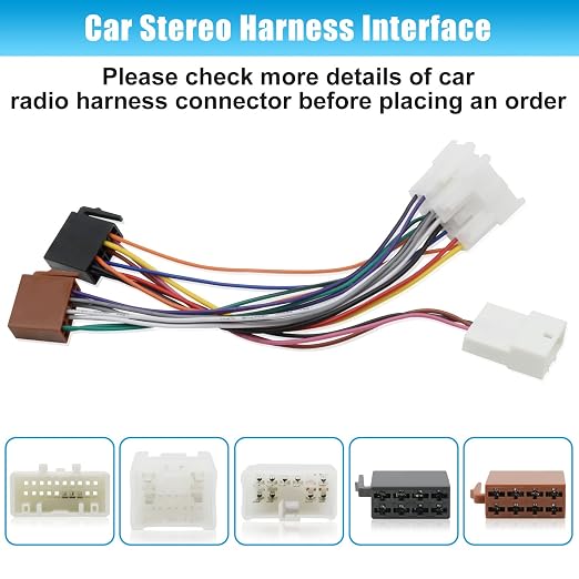 16Pin ISO Stereo Radio Wire Adapter for Toyota No JBL | Car Radio Wiring Harness SWC Connector Compatible with Toyota Camry RAV4 Corolla Yaris Land Cruiser Factory Stereo Plugs