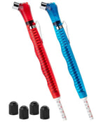 Pencil Tire Pressure Gauge, 2 Pack Blue & Red, 10-75 PSI