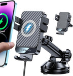 Wireless Car Charger, 15W Fast Charging Auto-Clamping Car Mount Universal Hands-Free Car Charger Mount for Dash Windshield Air Vent Compatible with iPhone 16 15/14/13/12, Samsung S23/S22/S21,etc
