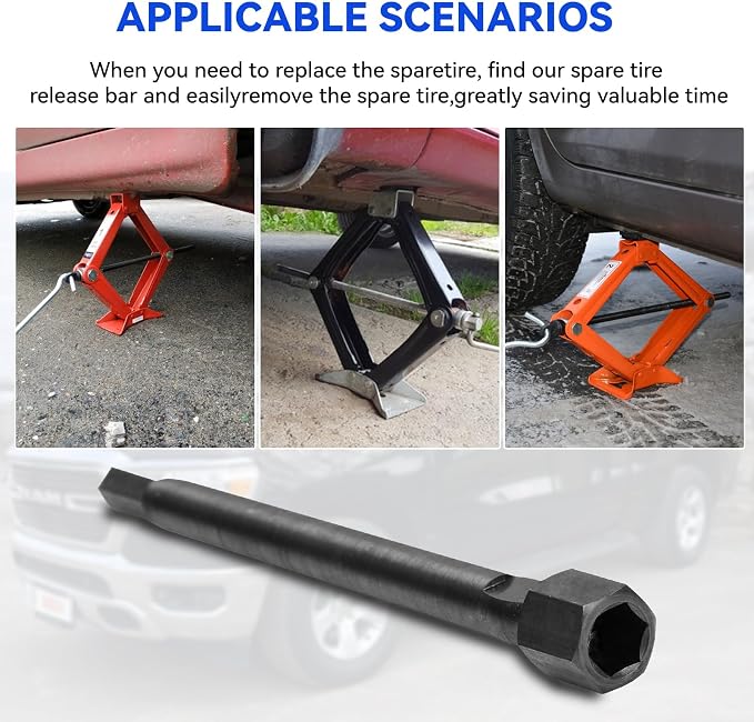 Spare Tire Release Lever, Spare Tire Release Bar Compatible with Dodge Ram Promaster 1500 2500 3500 Van Jack, Dodge Spare Tire Release Tool, Black, 1Pcs