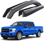 Goodyear Shatterproof in-Channel Window Deflectors for Ford F150 2015-2020 SuperCrew, Rain Guards, Window Visors for Cars, Vent Deflector, Car Accessories, 4 pcs - GY008421