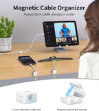 9 Pack Magnetic Cable Clips Cord Organizer,Desk Cable Management Accessories,Cord Clips,Adhesive USB Wire Holder Keeper Organizer for Home Office Desk Phone Car Wall Desktop Nightstand cable organizer