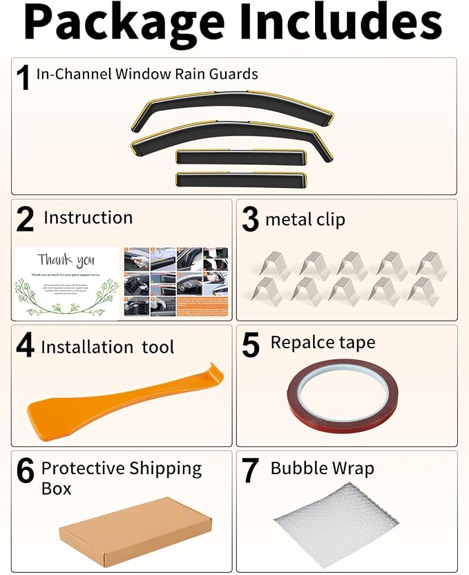 in-Channel Window Rain Guards Fit for Chevy Equinox 2025 2026(NOT for EV) Rain Guards Extra Durable Side Window Deflectors Visors Vent Visors Low Profile Vent Shades Car Accessories-4pcs