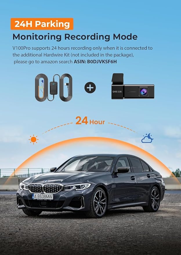 Dash Cam 2.5K Front Dash Camera for Cars with App, WiFi Mini Dashcam Built-in IPS Screen, Night Vision, G-Sensor, Smart Voice, Loop Recording, 24H Parking Mode, 32G SD Card Included, Support 256GB Max