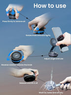 Magnetic Car Phone Holder for Magsafe, Alloy 360° Folding Cell Car Phone Mount with Ultra Stable Suction Cup and Reusable Gel, Dashboard Windshield Stand for iPhone 17-12 Android Pixel Samsung