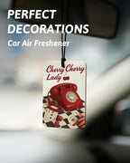 Trendy Retro Leopard Print Car Air Freshener 6 Pcs, Fashion Coquette Bow Cheetah Lucky 8 Ball Hanging Air Freshener for Cars Closet Drawer Books, Girly Car Accessories Mirror Decor for Women