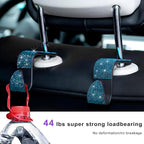4 PCS Car Seat Headrest Hooks, Bling Crystal Rhinestone Back Seat Hanger Storage Organizer, Sparkly Seatback Holder Hooks for Purse and Bags Universal For Most Vehicles (Lake Blue)