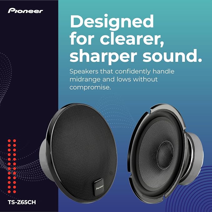 Z-Series TS-Z65CH 6.5” 2-Way Speakers (Pair) – 330W Max, Crisp Highs + Clear Vocals, Audiophile upgrade, add an amplifier for optimal performance