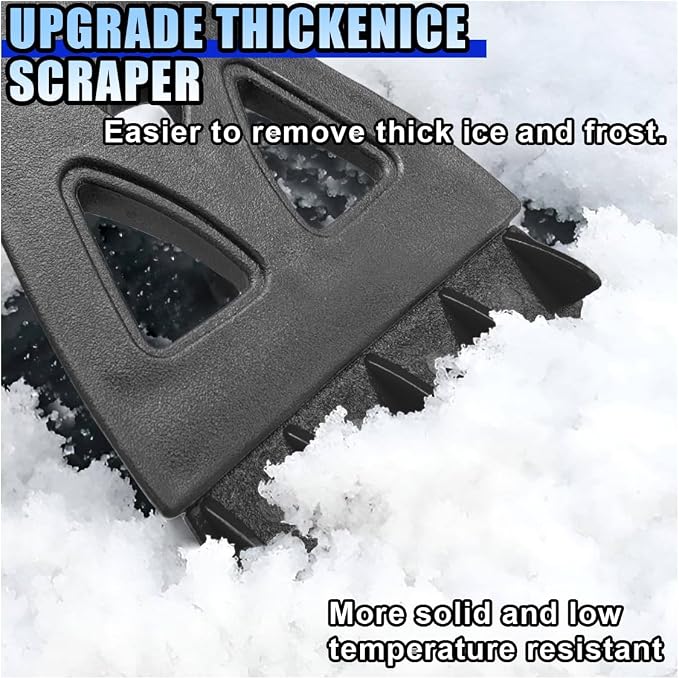 31.5" Detachable Snow Brush and Ice Scraper for Car Windshield, 2-in-1 Winter Snow Removal Tool with Extendable, 360° Rotating Soft Bristle Brush Head and Foam Grip for Most Vehicles (Yellow)