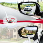 Blind Spot Mirror, Rectangular Shaped HD Glass Frameless Convex Rear View Mirror with wide angle Adjustable Stick for Cars SUV and Trucks, Pack of 2