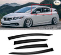 Window Visors for 2012-2015 Honda Civic Sedan 4-Door, Outside-Mount Shatterproof Rain Guards Vent Deflector Shade Dark Smoke 2013 2014, Tape-On, 4PCS