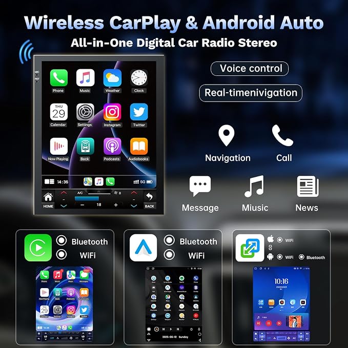 8Core + 32G ROM Android 13 Car Radio for Chevrolet Chevy Cruze 2009-2015: HD IPS Tesla-Style Touchscreen Stereo Upgrade Wireless Carplay Android Auto 5G WiFi Bluetooth 5.4 GPS 32EQ FM SWC