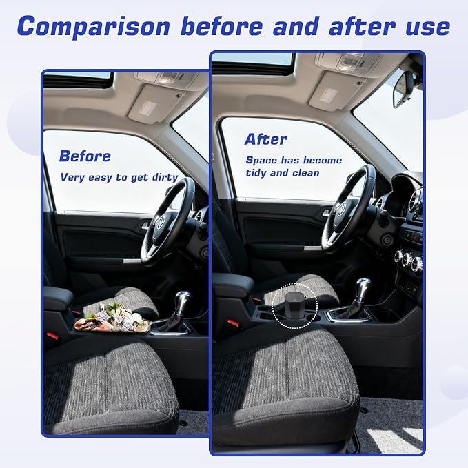 2 Pcs Black Car Trash Can with Lid, Universal Car Accessories Waterproof Garbage Can, 8.18 in × 3.28 in