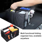 Mandark Car Trunk Organizer, Collapsible Multi Compartment Vehicle Storage Box, Waterproof Adjustable Automotive Organization Container Accessories, Universal for SUV, Sedan, Truck (Black)