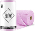Microfiber Cleaning Cloth Roll-75 Sheets, 12" x 12" (Purple) | Super Absorbent, Lint-free, Tear-away Microfiber Towel Roll, for All-Purpose Cleaning, Reusable Alternative to Paper Towels
