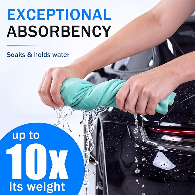10 Pcs 13"x17" 10 Car Shammy Cloth for Car Drying, Super Absorbent Chamois Towels, Reusable Scratch Free Wash Drying Towels for Auto Detailing, Rv, Boat, Motorcycle (Dark Color)