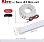 Car LED Strip Lights, 4m/13.12ft Waterproof Car Trunk Light Strip, Warm Color 3200k, Flexible Cutting Silicone, Auto On/Off, Low Voltage 12V LED Strip Lights for Cars