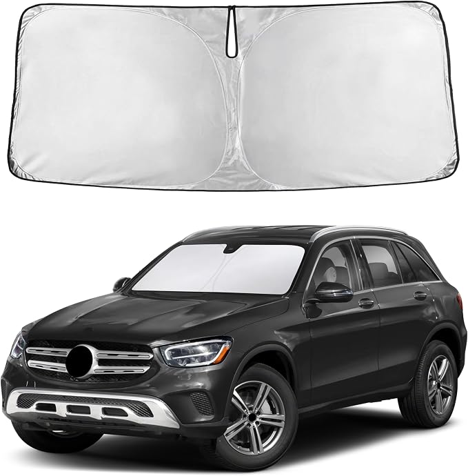 Windshield Sunshade Compatible for Mercedes Benz GLC300 2016-2020 2021 2022, Sun Visor for Front Windshield & Window Sun Shade Cover, UV Heat Blocker & Protector, Car Accessories