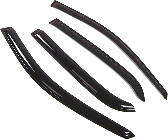 WD2-290 Dark Smoke 4 Pcs Set Window Visor (Outside Mount) Deflector Rain Guard Compatible with 2005-2010 Kia Sportage