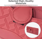 Car Sun Visor Organizer, Multi-Function Leather Car Visor Storage Pouch for Sunglasses Cards Licenses Pens, Multi-Pocket Visor Organizer, Universal for SUV, Sedan, Truck (Red)