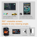 10.1 Inch Single Din 360° Rotatable Car Stereo,Support Wireless CarPlay and Android Auto,with 1080P Rear Camera,Mirror Link|Bluetooth|Music Play|AUX|FM/AM|SWC|RDS,Single DIN Car Stereo Radio