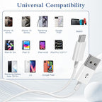 Snisre Car Carplay Cable, USB A to USB C Cable 3FT, Fast Charger Cord for iPhone 17/16/15 Pro Max/Plus/16E, Car Charging Cord（White, 3FT）