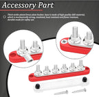 250A Bus Bar 12V Marine 6 x 5/16" (M8) Terminal Studs 12V-48V Power Distribution Block with Cover,with 6PCS Battery Lugs and 6PCS Heat Shrink Tubing Busbar for Boat Automotive Car