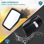 Left Driver Side Mirror Compatible with 2019-2025 chevy Silverado 1500 With Power Glass Manual Folding Turn Signal Heated Blind Spot Black Replace#GM1320680(7Pins)