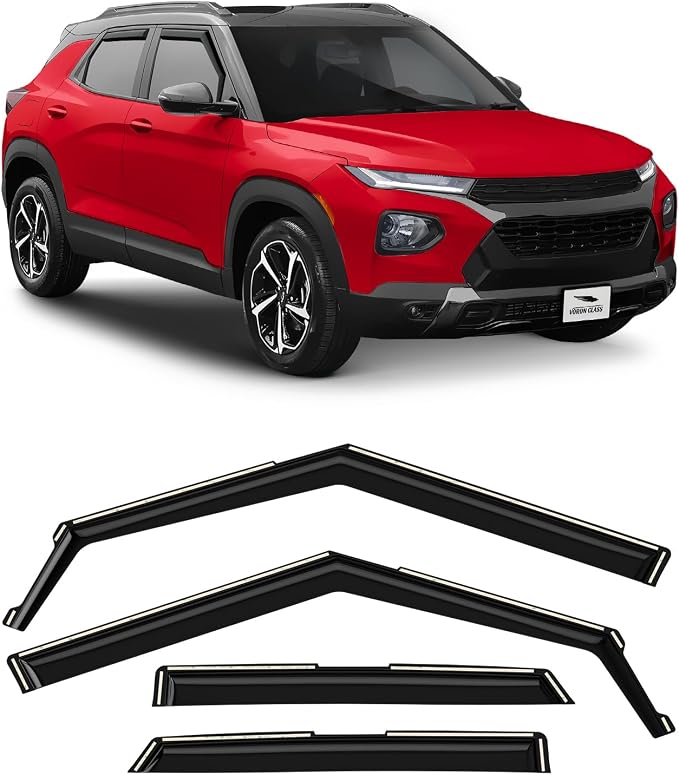 Voron Glass in-Channel Extra Durable Rain Guards for Chevrolet (Chevy) Trailblazer 2021-2026, Window Deflectors, Vent Window Visors, 4 Pieces - 200826