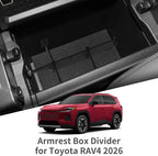 Center Console Dividers for Toyota RAV4 2026 ABS Interior Accessories Armrest Box Insert Storage Dividers Black