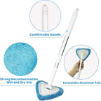 Windshield Cleaning Tool, 26" Adjustable Handle, 3pcs Microfiber Pads, Ideal for Cleaning Inside Exterior SUVs, Trucks, RVs, Glass Mirror & More