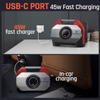VORTEX S6 Tire Inflator Portable Air Compressor for Heavy-duty Vehicle, Cordless Air Pump for Car & Inflatables with 19200 mAh Battery, 100% Duty Cycle & Dual Cylinder Bike Pump, Red