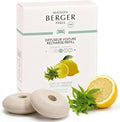 Car Diffuser Refill Set, Zest of Verbena | Lime Verbena Mint Notes, 2 Ceramic Inserts, Fits Vent Clips, 4-Week Diffusion, Made in France