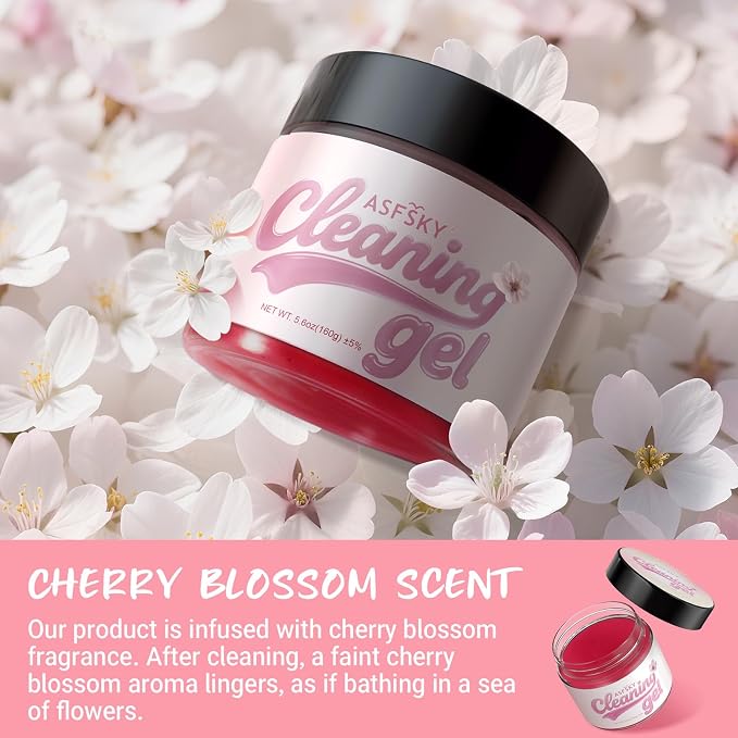 Car Cleaning Gel (Pink,Sakura) Cleaning Putty Universal Dust Cleaning Car Interior Cleaner Keyboard Dust Remover Car Slime Gifts for Men Women girl（1 pack）
