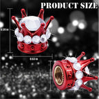 4PCS Crown Bling Tire Stem Valve Caps, Crystal Diamond Car Wheel Tire Valve Caps Universal Copper Core Stem Covers for Cars, SUV, Trucks, Bikes, Motorcycles, Bicycles (Red & Silver)