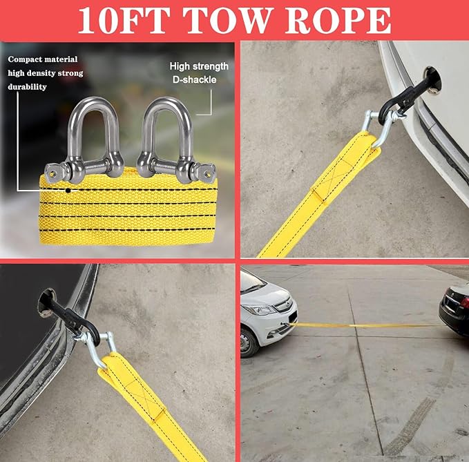 Emergency Roadside Kit for Car Auto Safety Kit with Jumper Cables Headlamp | Gifts for New Drivers with Tow Rope Folding Shovel, Safety Hammer Etc. For Travel, Breakdowns and Emergencies for Men Women